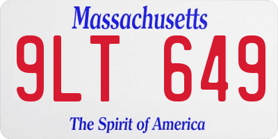 MA license plate 9LT649