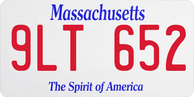 MA license plate 9LT652