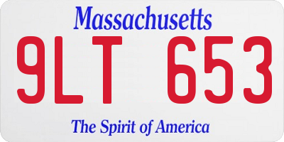 MA license plate 9LT653