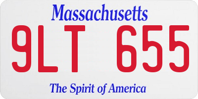 MA license plate 9LT655