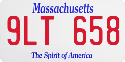 MA license plate 9LT658