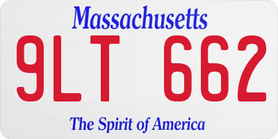 MA license plate 9LT662
