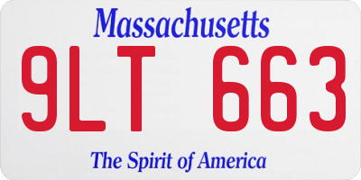 MA license plate 9LT663