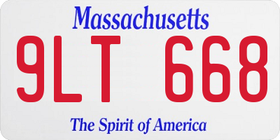 MA license plate 9LT668