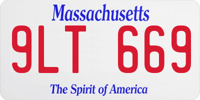 MA license plate 9LT669