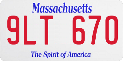 MA license plate 9LT670