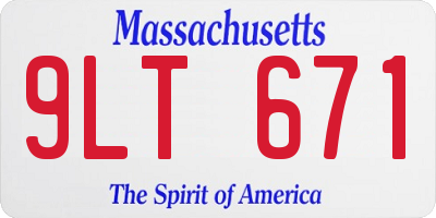 MA license plate 9LT671