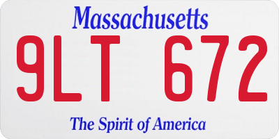 MA license plate 9LT672