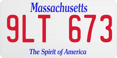MA license plate 9LT673