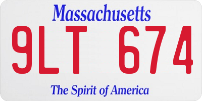 MA license plate 9LT674