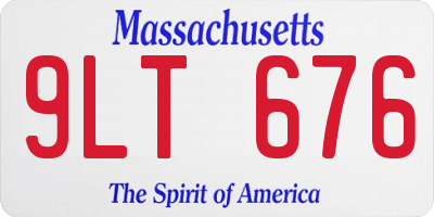 MA license plate 9LT676
