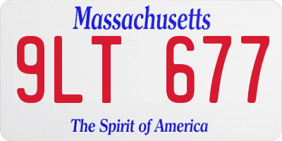 MA license plate 9LT677