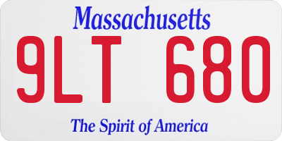 MA license plate 9LT680