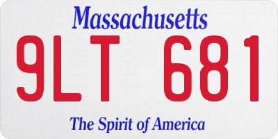 MA license plate 9LT681