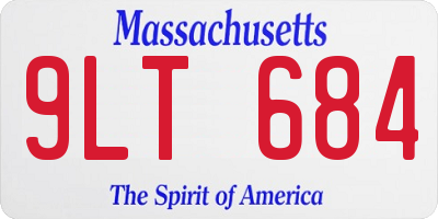 MA license plate 9LT684