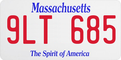 MA license plate 9LT685