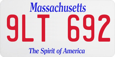 MA license plate 9LT692