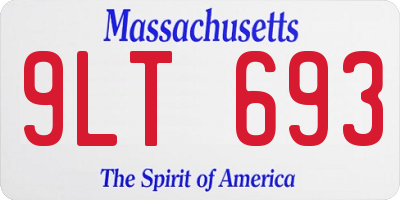 MA license plate 9LT693