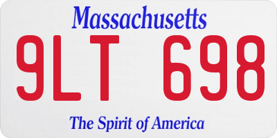 MA license plate 9LT698