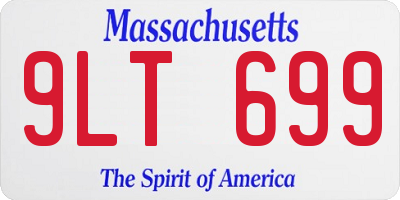 MA license plate 9LT699