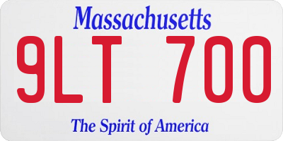 MA license plate 9LT700