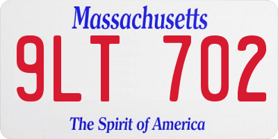 MA license plate 9LT702