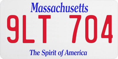 MA license plate 9LT704