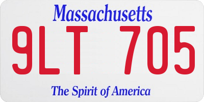 MA license plate 9LT705