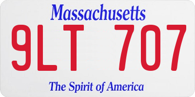 MA license plate 9LT707