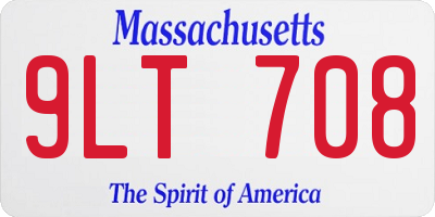 MA license plate 9LT708