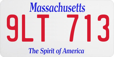 MA license plate 9LT713
