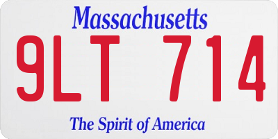 MA license plate 9LT714