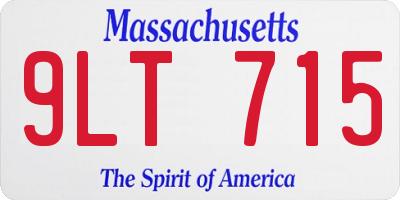 MA license plate 9LT715