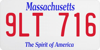 MA license plate 9LT716
