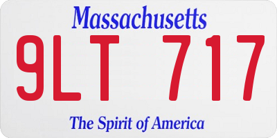 MA license plate 9LT717