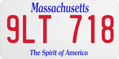 MA license plate 9LT718