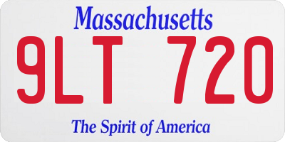 MA license plate 9LT720