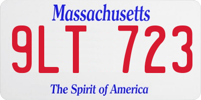 MA license plate 9LT723