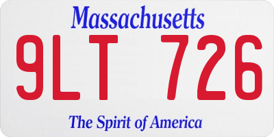 MA license plate 9LT726