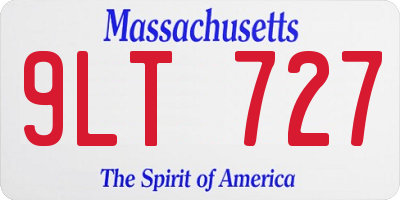 MA license plate 9LT727