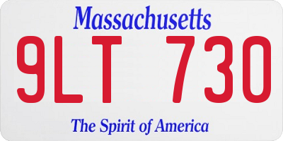 MA license plate 9LT730