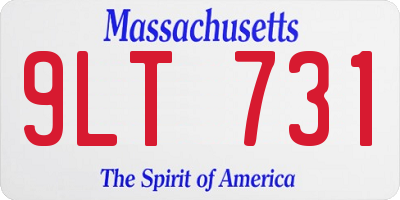 MA license plate 9LT731