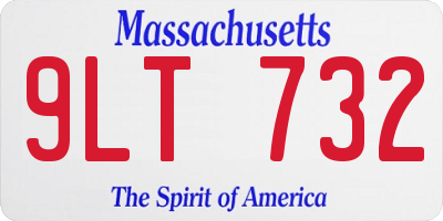MA license plate 9LT732