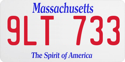 MA license plate 9LT733