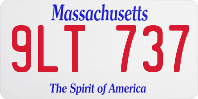 MA license plate 9LT737