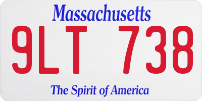 MA license plate 9LT738