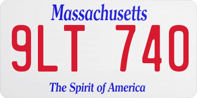 MA license plate 9LT740