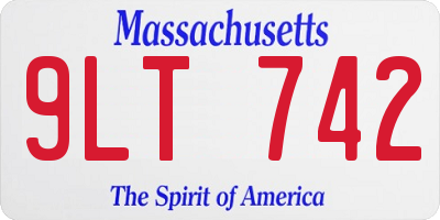 MA license plate 9LT742