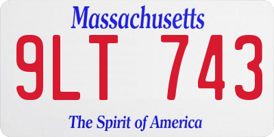 MA license plate 9LT743