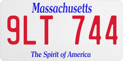 MA license plate 9LT744